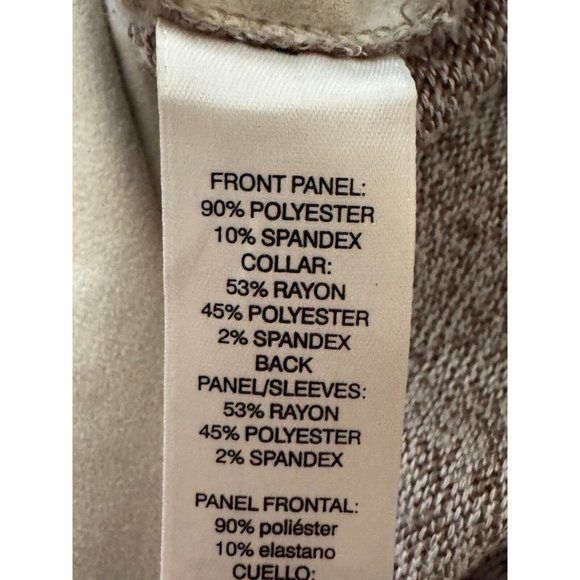 Chicos Size 1 Faux-Suede Inset Shirt Blouse Top Paisley 3/4 Sleeves Medium 8 - Picture 8 of 9